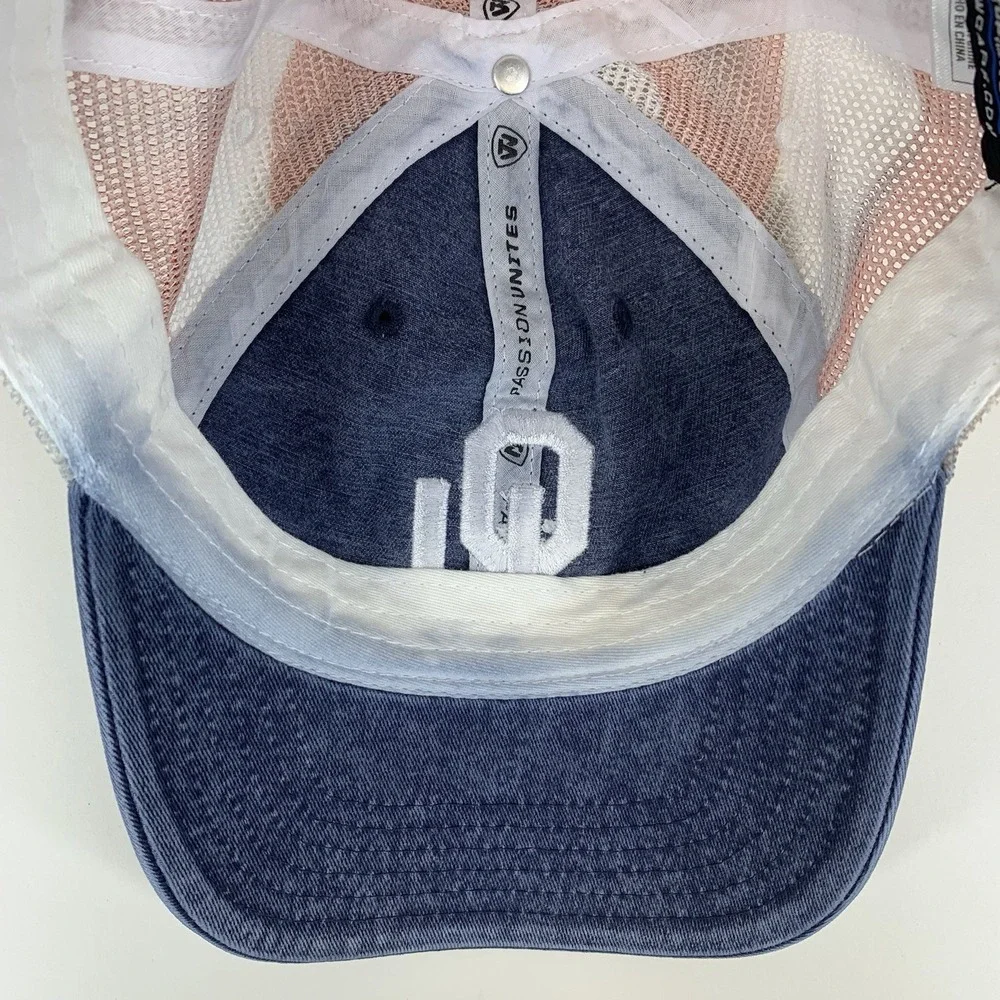 Oklahoma Sooners OU Hat Denim Flag Mesh Snapback Baseball Cap TOW STAIN